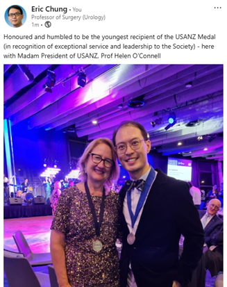 Urological Society of Australia and New Zealand Medal Recipient